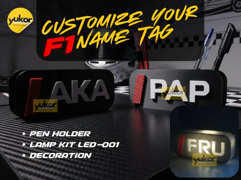 Your F1 Name Tag: penholder, lamp kit-001
