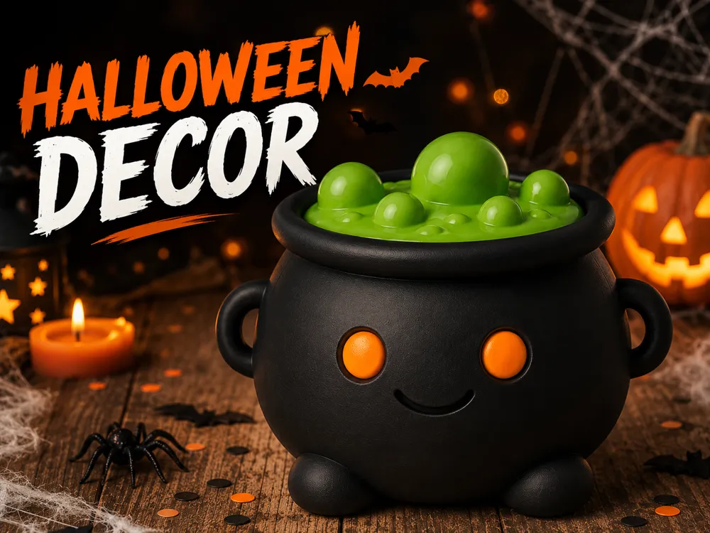 Adorno temático: Cute Witch Cauldron | Halloween Decor. Referencia del modelo original.