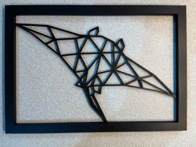 Geometric Manta Ray Wall Art