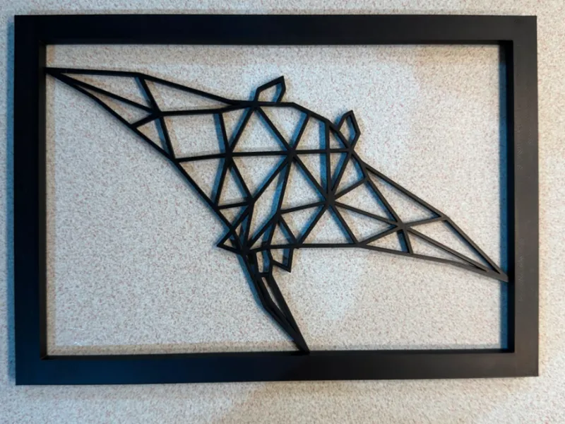 Geometric Manta Ray Wall Art