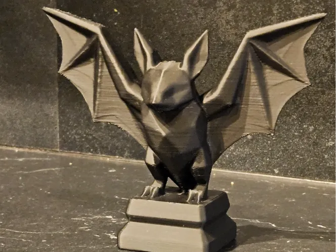 Low-Poly Bat Statue