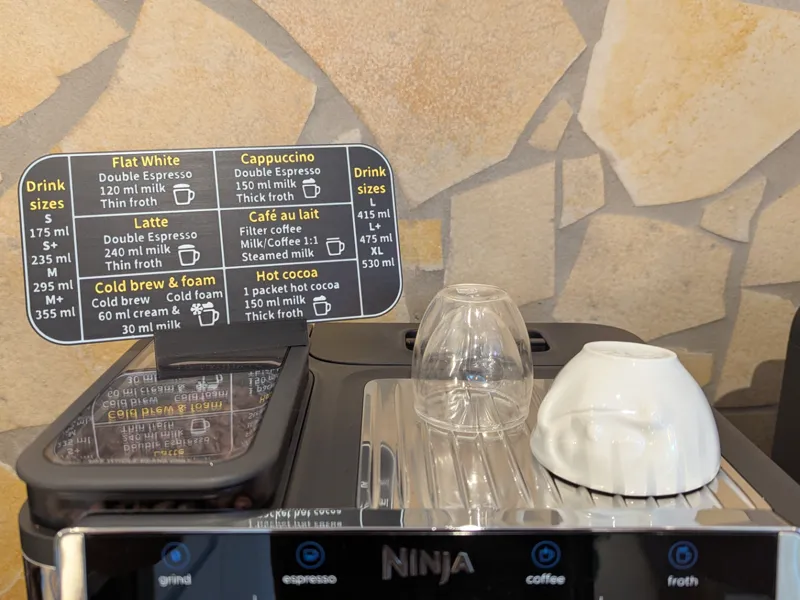 Recipes sign for Ninja Luxe Café
