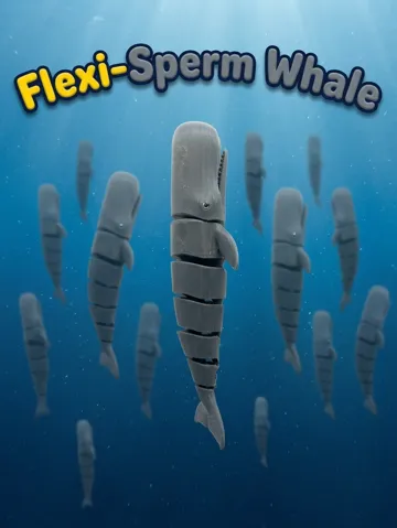 Objeto manipulable: Flexi Sperm Whale – Fidget Toy – Print-in-Place — vista de referencia 2