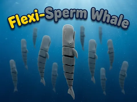 Objeto manipulable: Flexi Sperm Whale – Fidget Toy – Print-in-Place — referencia de MakerWorld