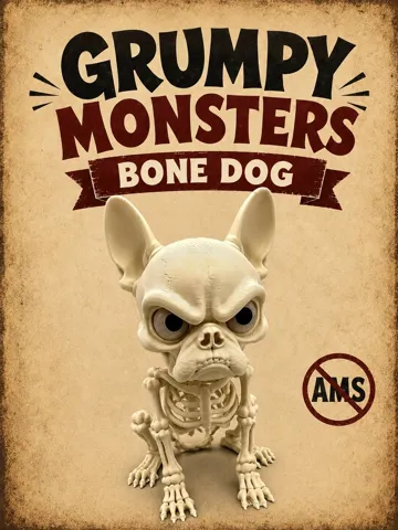 Modelo para impresión 3D: Grumpy Bone Dog — vista de referencia 2
