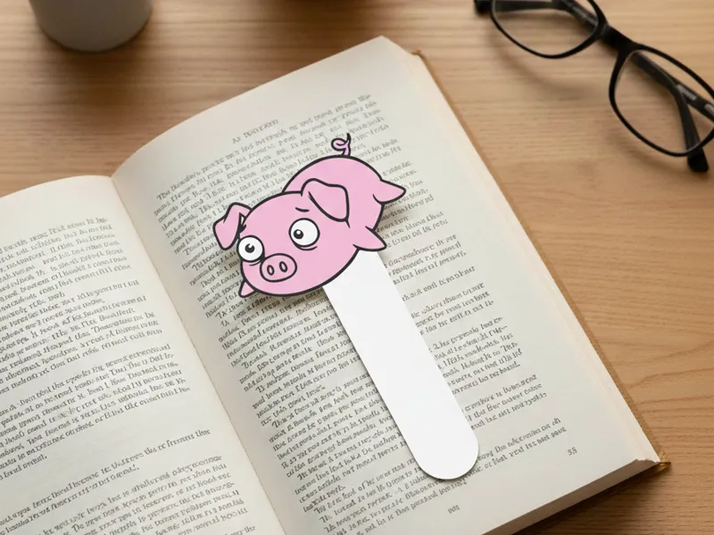 Flat Friend - Panicky Piggy Bookmark 