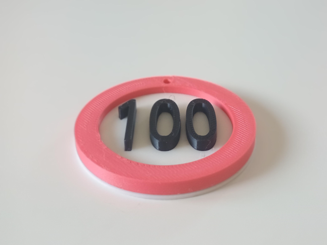 keychain 100 kmh European traffic sign ams 3D model