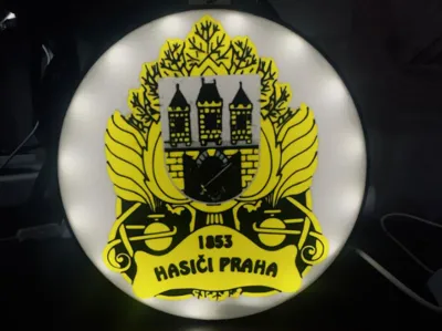 LED logo of Prague 1 firefighters 