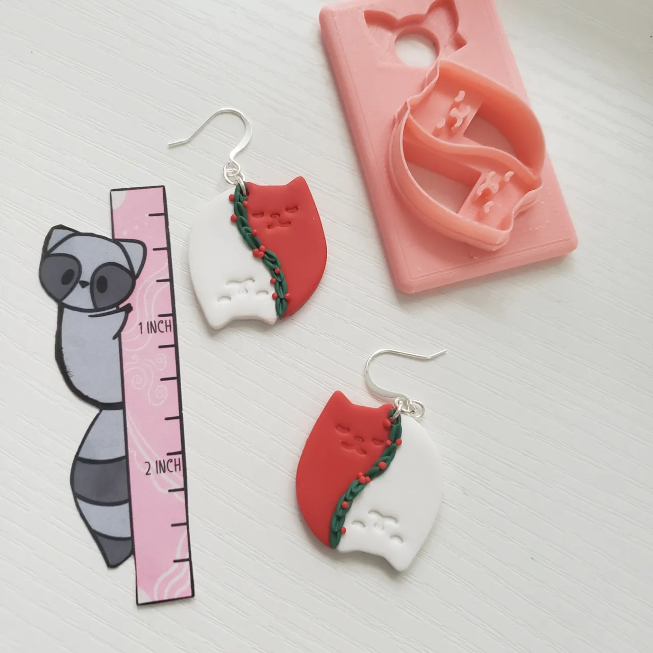 Yin Yang Kitty Cats Polymer Clay Earring Cutter view 3