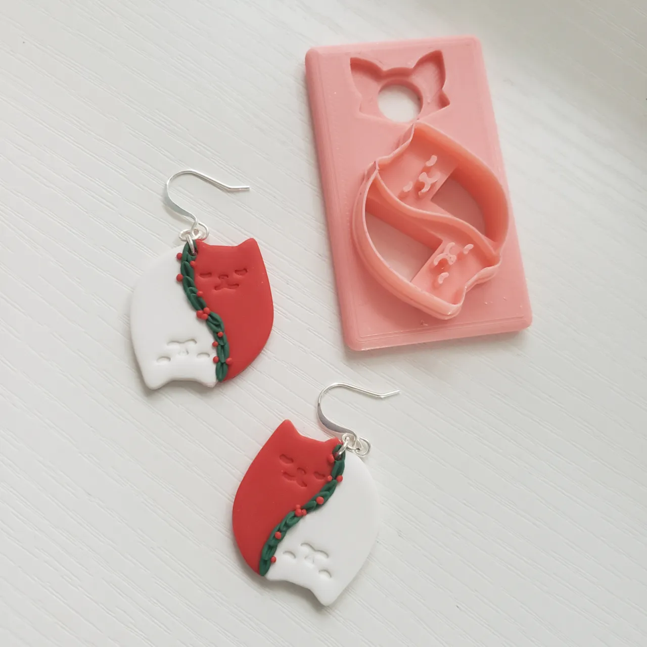 Yin Yang Kitty Cats Polymer Clay Earring Cutter view 2