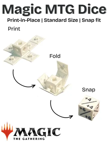 Accesorio para impresora 3D: MTG - Print in Place +1/+1 Counter Dice (AMS) — vista de referencia 2
