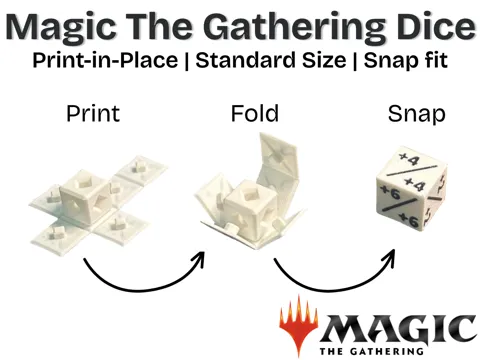 Accesorio para impresora 3D: MTG - Print in Place +1/+1 Counter Dice (AMS) — referencia de MakerWorld