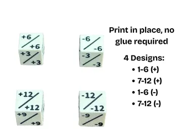 Accesorio para impresora 3D: MTG - Print in Place +1/+1 Counter Dice (AMS) — vista de referencia 3