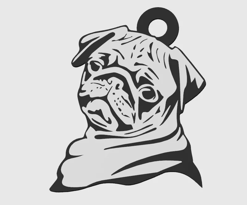 pug dog keychain