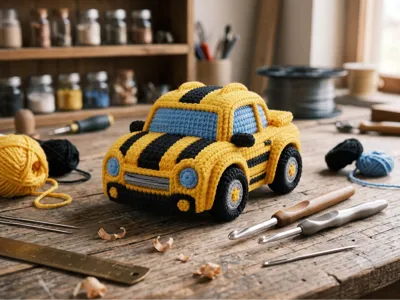 Bumblebee Yellow Striped Knitted-Style 3D 