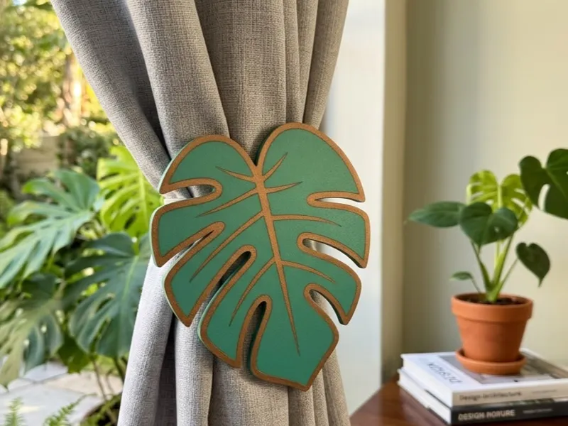 Sujeta cortinas monstera stripes