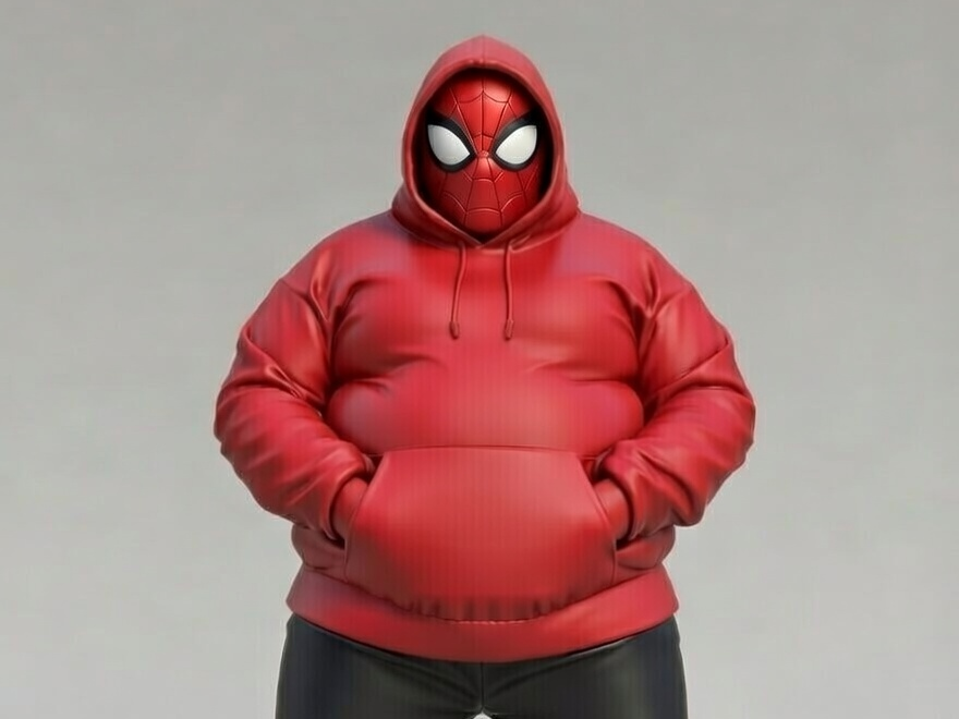 Spider-fat with Hoodie – Funny Superhero Figurine