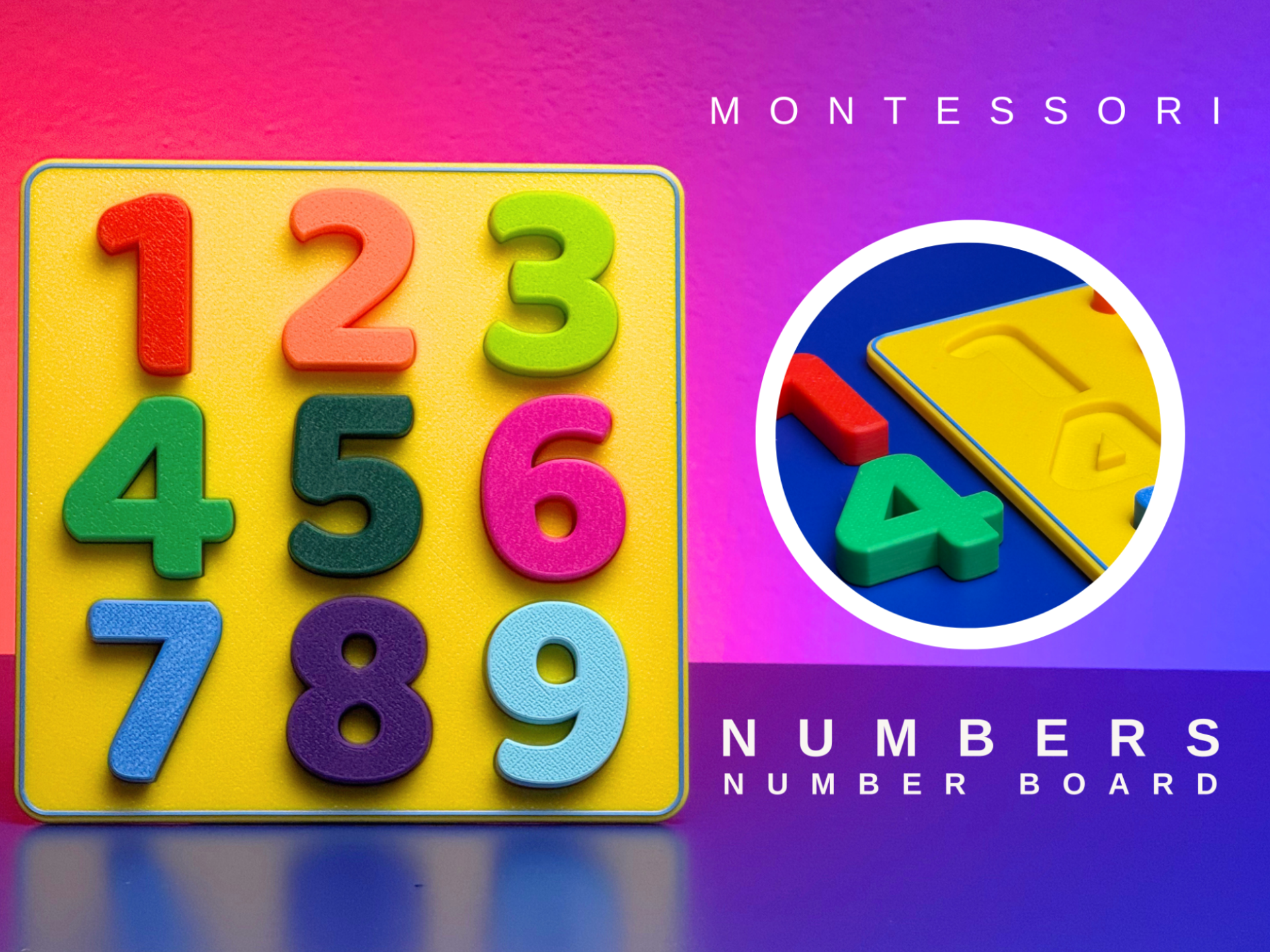 MONTESSORI NUMBER BOARD - NUMBER INSERT PUZZLE