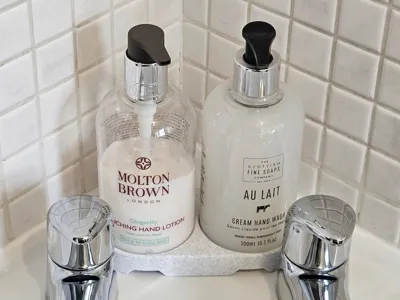 Hand Soap Pump Bottle Tray Stand
