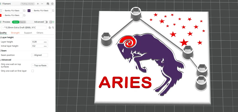 Aries crystal display by Æsir Hobbiest - MakerWorld
