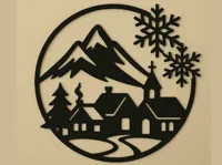 Village hivernal – décoration murale de Noël — photo 2