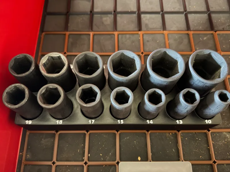 Pittsburg Metric Deep Impact Socket Set Gridfinity