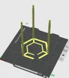 Hex - 2 Rings - 3 Legs - 80x50x150