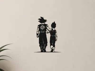 Goku and Vegeta: Dragon Ball Wall Art