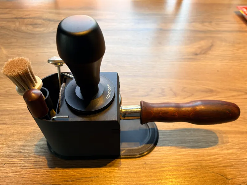 Sage Breville 54mm portafilter stand with tamper