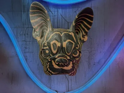 Color Stacked French Bulldog Head