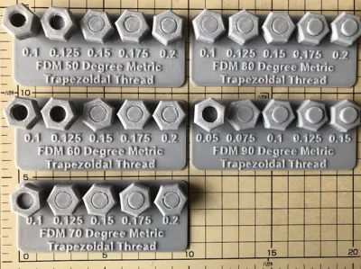 Fusion 360 FDM threads test piece