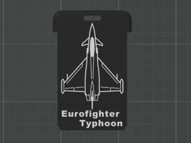PORTA BADGE POSTERIORE EUROFIGHTER BIANCO E NERO