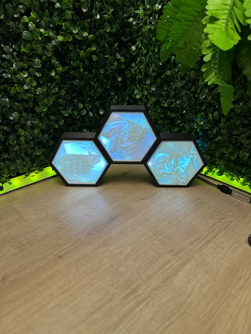 Hexagon Litophane Box - 2 Versions