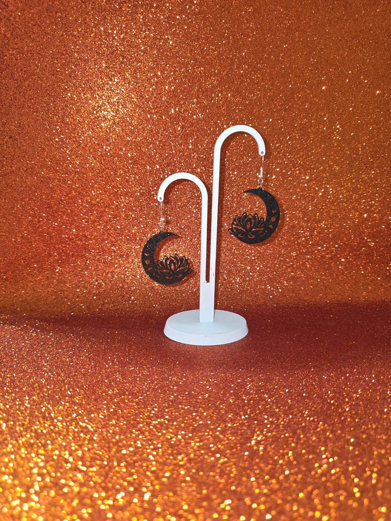 Lotus on the magic moon earrings view 3