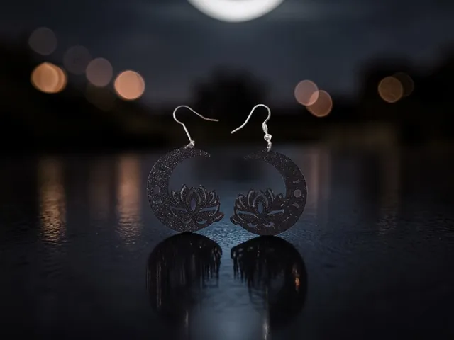 Lotus on the magic moon earrings