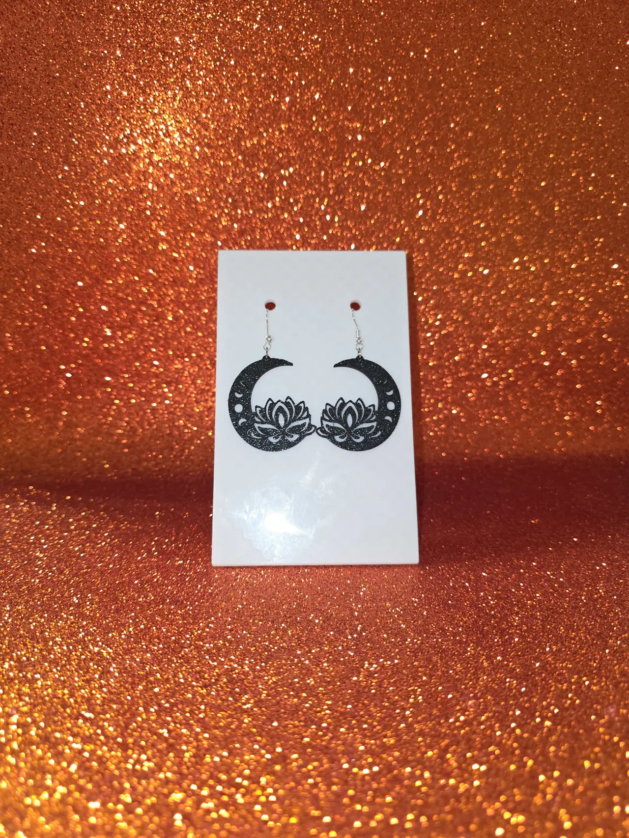 Lotus on the magic moon earrings view 2