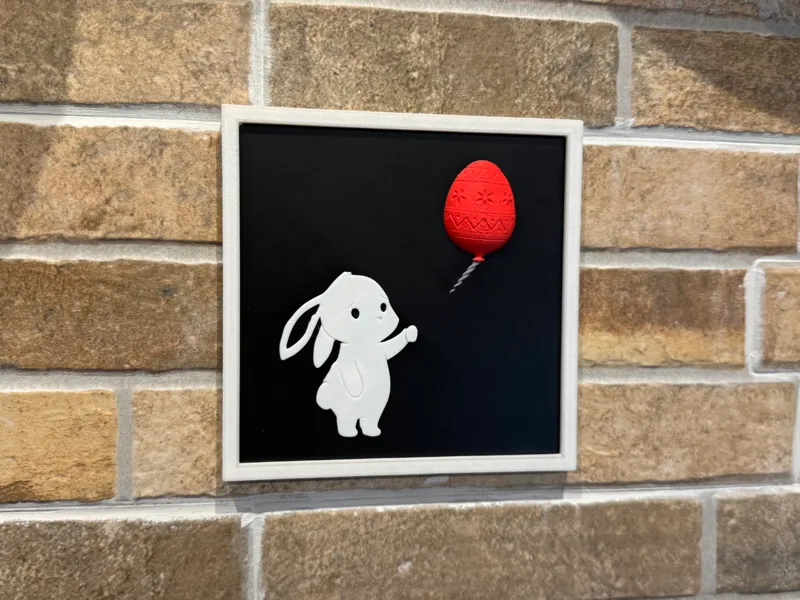 Bunny with Egg-loon (After Banksy)