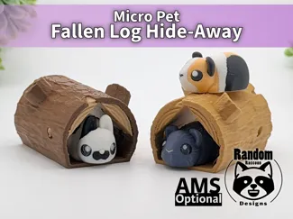 Fallen Log Hide-Away for Micro Pets