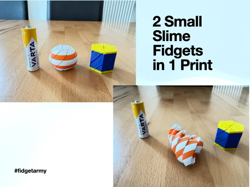 2 Small Slime Fidgets in 1 Print