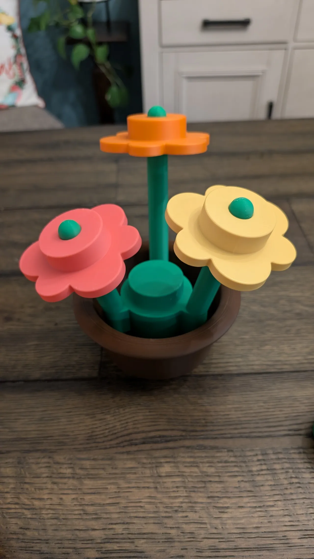 BEST life size brick style flowers and pot NO AMS view 3
