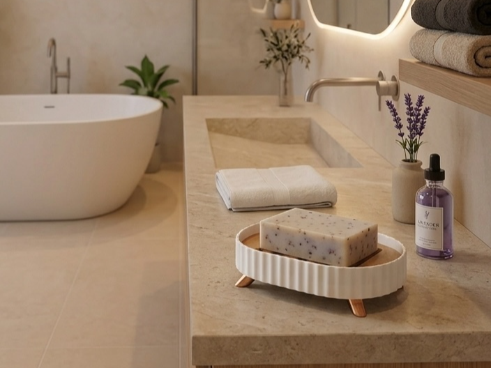 Porte savon avec insert decoratif 