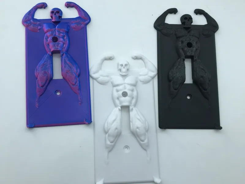Skull muscle man opening cover