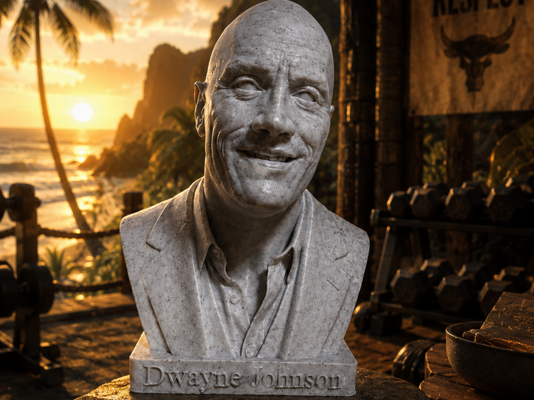 Dwayne "The Rock" Johnson – Iconic Portrait Bust