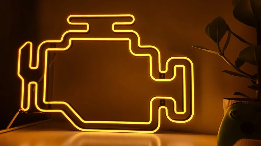 Big check engine LED sign, neon - Free 3D Print Model - MakerWorld