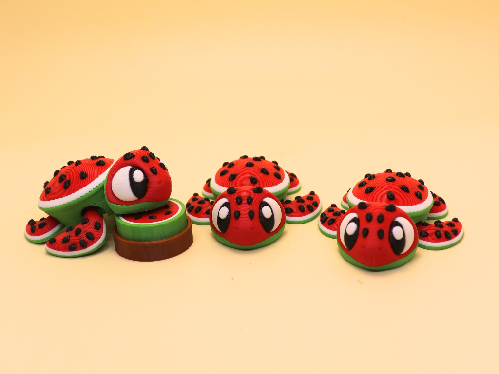Watermelon Turtle Playset, Articulated Toy
