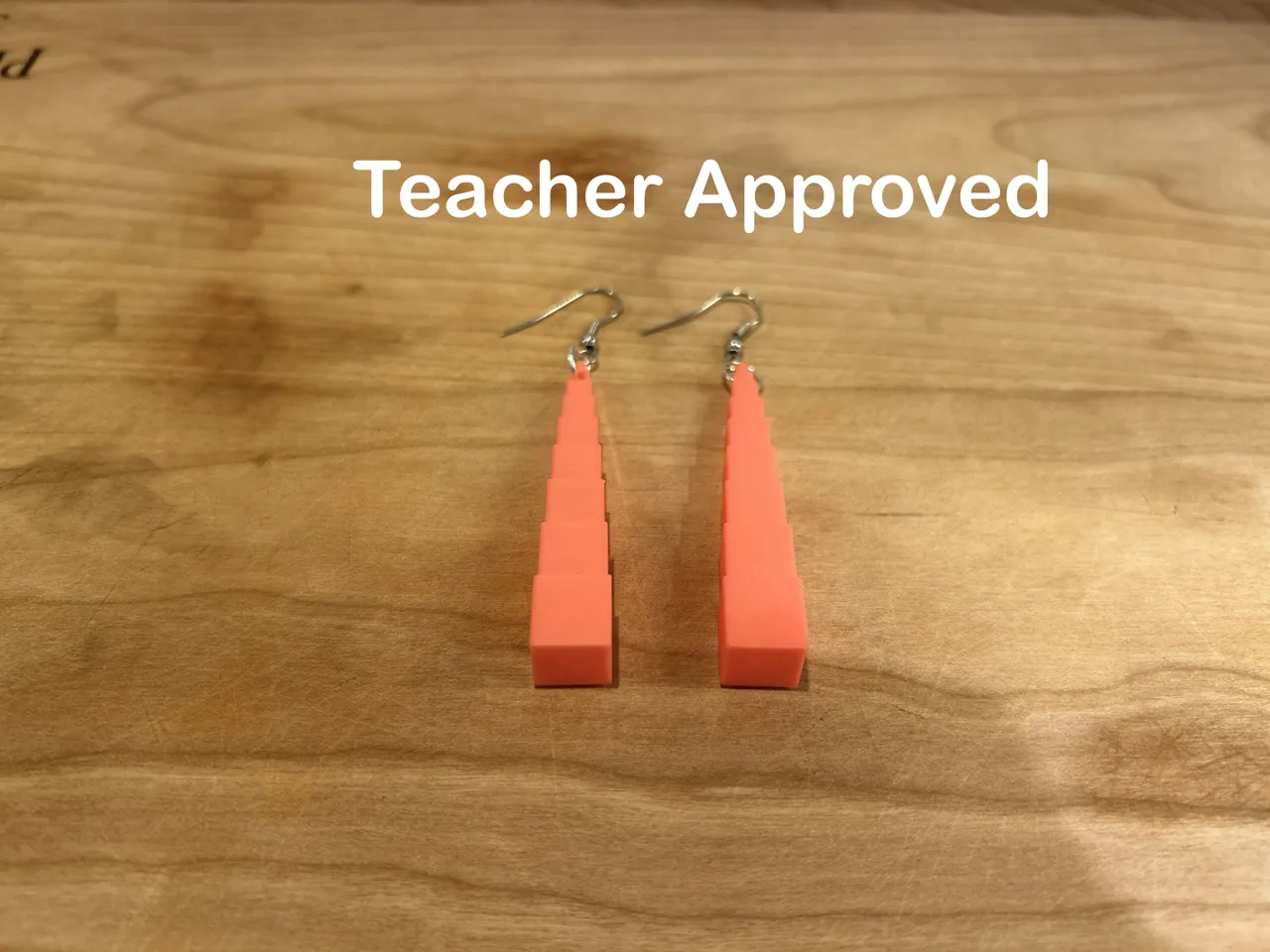 Montessori Pink Tower Earrings view 3