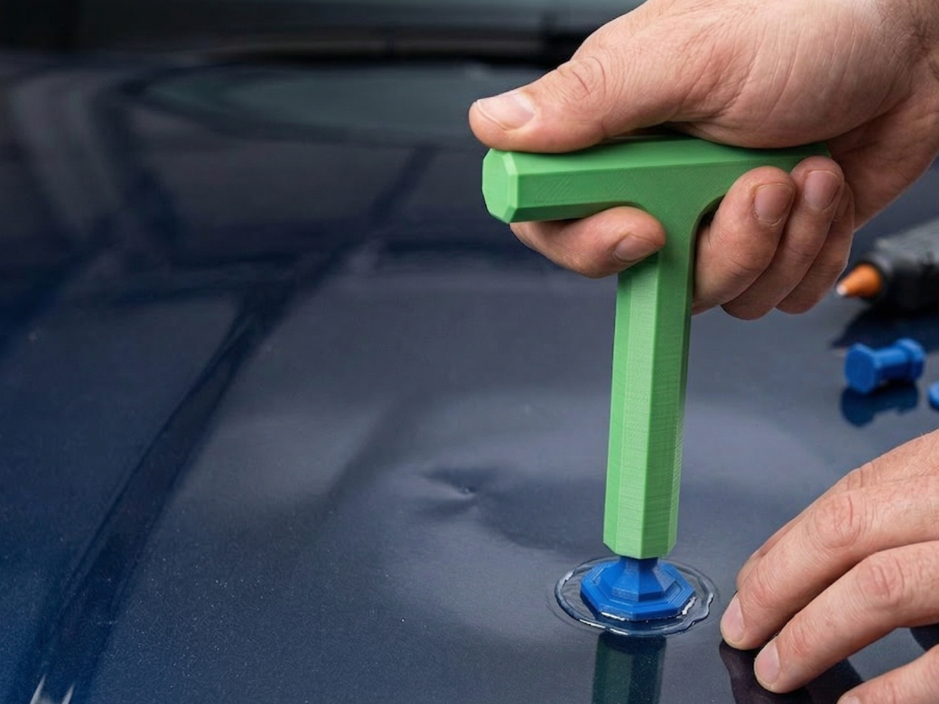 Car body repair dent removal tool set