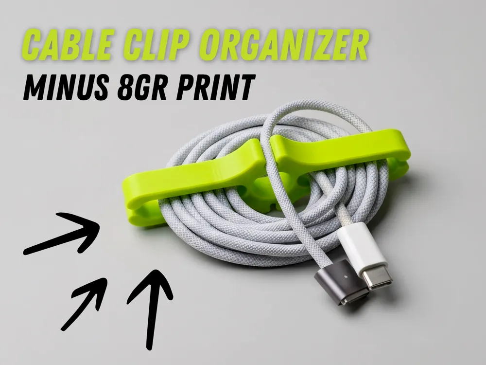 Organizador: Cable clip organizer (8gr print). Referencia del modelo original.