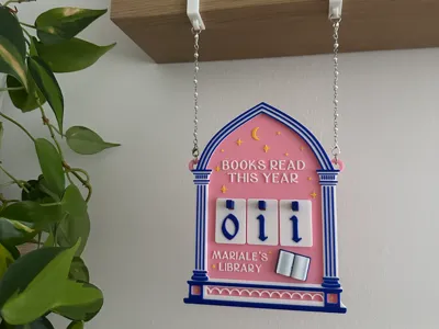 Books Read Annual Counter Hanging Sign Decor (AMS)