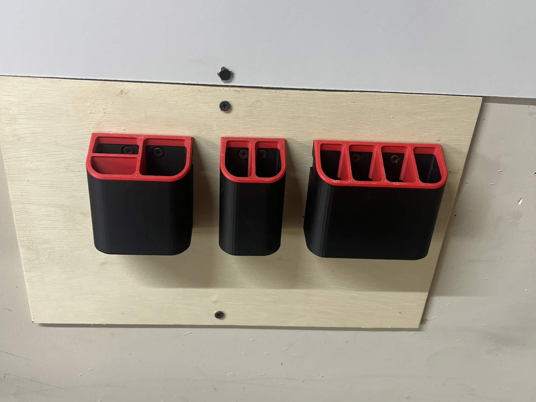 Wall Mounted Shop Organization Cups and Bins